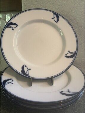 DANSK Flora Bayberry Blue SET of 4 Salad Plates 9” Japan Vintage